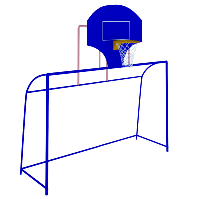 Ворота для мини-футбола с баскетбольным щитом